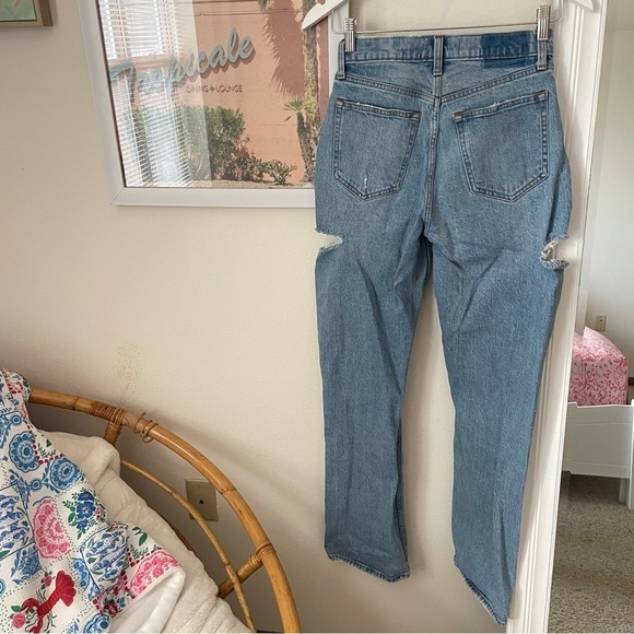 LONG Abercrombie & Fitch The Baggy Mid Rise Side Slits Jeans - Picture 8 of 8